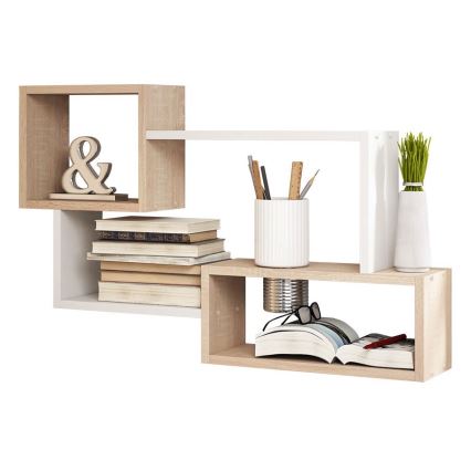 Seinariiul TRIO 87x54x18 cm sonoma tamm/valge