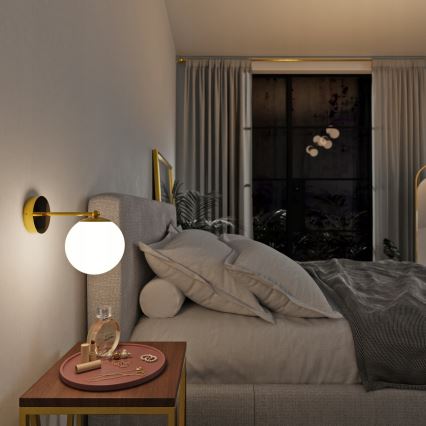 Seinavalgusti 1xE27/40W/230V kuldne/valge