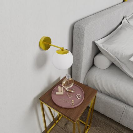 Seinavalgusti 1xE27/40W/230V kuldne/valge