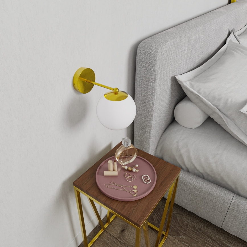 Seinavalgusti 1xE27/40W/230V kuldne/valge