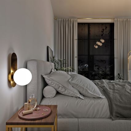 Seinavalgusti 1xE27/40W/230V kuldne/valge