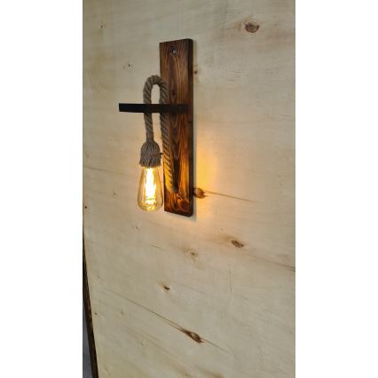Seinavalgusti AHSAP 1xE27/40W/230V mänd/pähkel