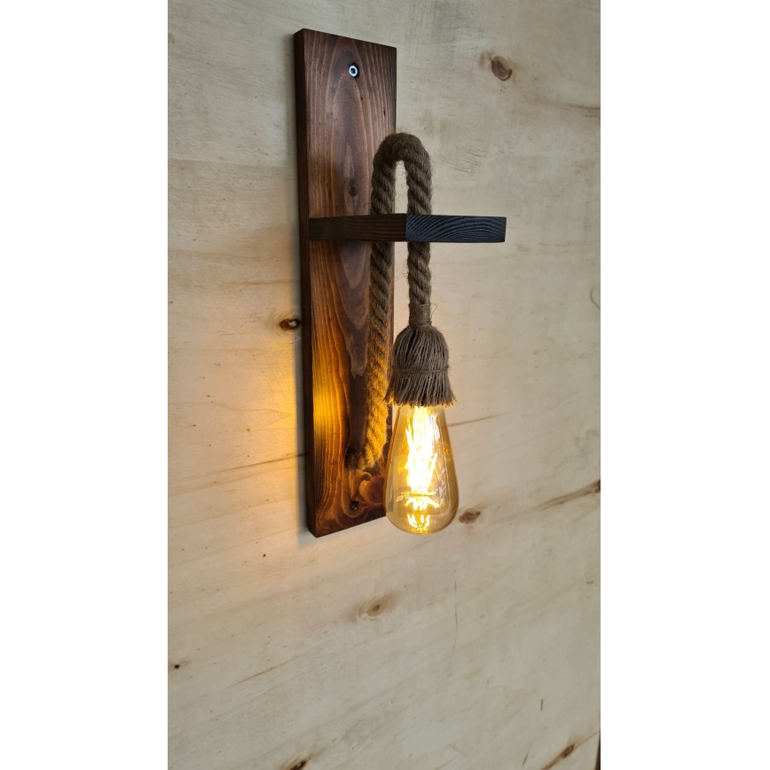 Seinavalgusti AHSAP 1xE27/40W/230V mänd/pähkel
