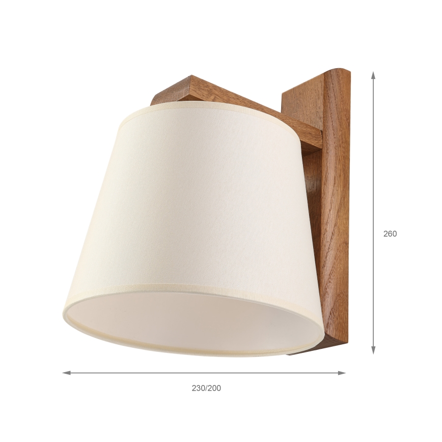 Seinavalgusti AIDA 1xE27/15W/230V tamm/kreem