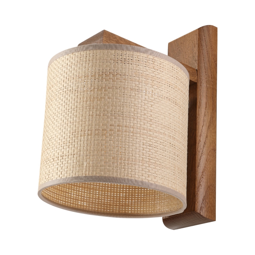 Seinavalgusti AIDA 1xE27/15W/230V tamm/raffia