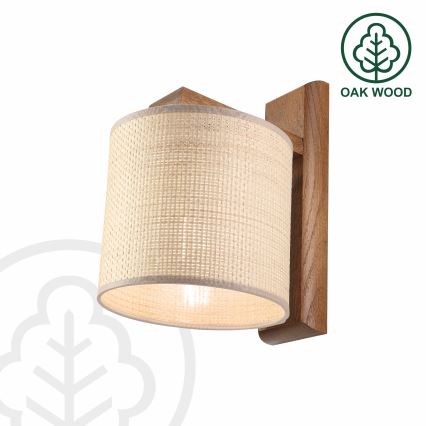 Seinavalgusti AIDA 1xE27/15W/230V tamm/raffia