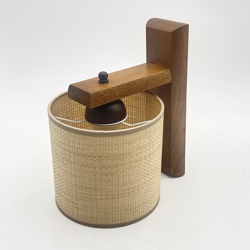 Seinavalgusti AIDA 1xE27/15W/230V tamm/raffia