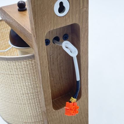Seinavalgusti AIDA 1xE27/15W/230V tamm/raffia