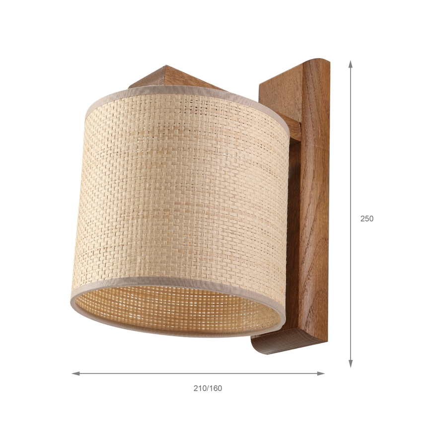 Seinavalgusti AIDA 1xE27/15W/230V tamm/raffia