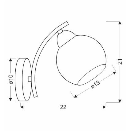 Seinavalgusti AMOS 1xE27/40W/230V läikiv kroom