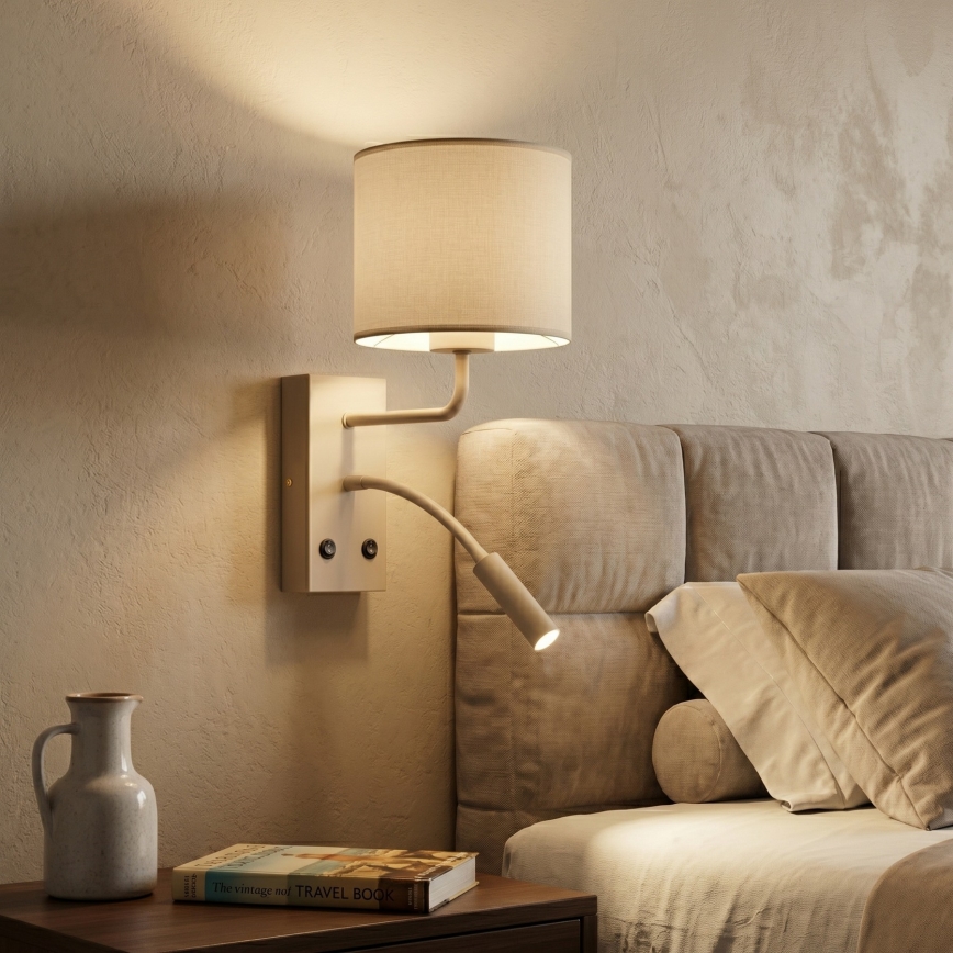 Seinavalgusti ARDEN 1xE27/15W/230V + 1xG9/8W, beež