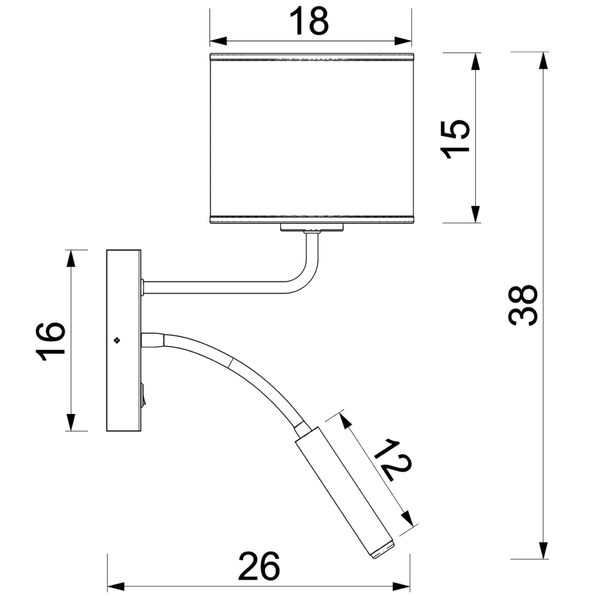 Seinavalgusti ARDEN 1xE27/15W/230V + 1xG9/8W, beež