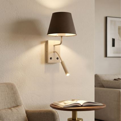 Seinavalgusti ARDEN 1xE27/15W/230V + 1xG9/8W beež/pruun