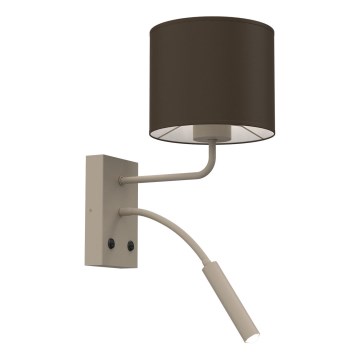 Seinavalgusti ARDEN 1xE27/15W/230V + 1xG9/8W beež/pruun