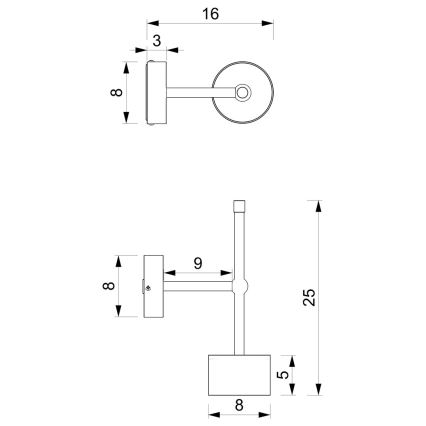 Seinavalgusti ARENA 1xGX53/11W/230V must/kroom