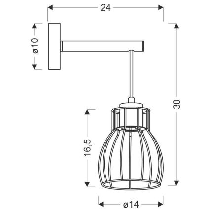 Seinavalgusti BERNITA 1xE27/60W/230V