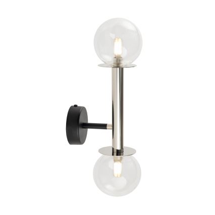 Seinavalgusti DAISY 2xG9/12W/230V läikiv kroom/must/läbipaistev