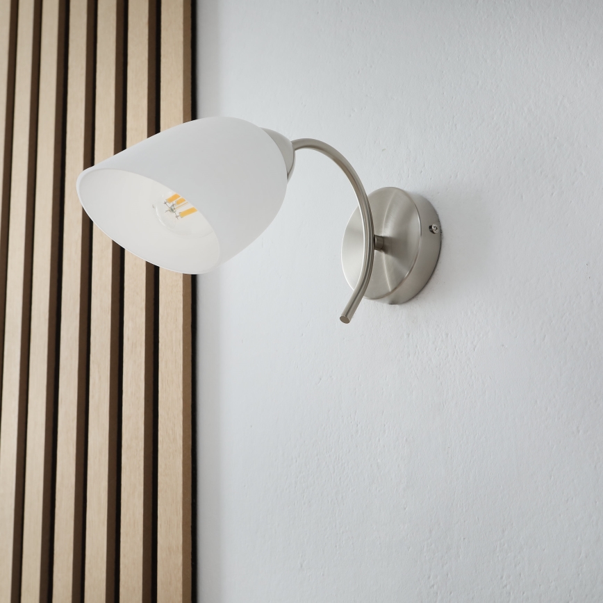 Seinavalgusti DONNA 1xE27/60W/230V nikkel