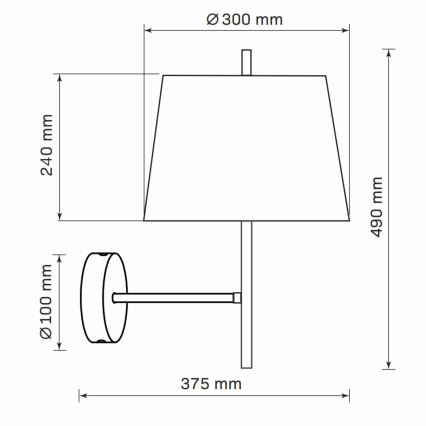 Seinavalgusti ELENA 1xE27/20W/230V must