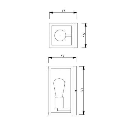 Seinavalgusti FRAME 1xE27/60W/230V