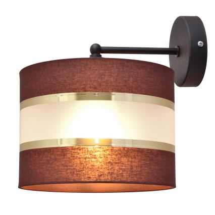 Seinavalgusti HELEN 1xE27/15W/230V pruun/must/kuldne