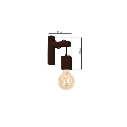 Seinavalgusti JACK 1xE27/40W/230V pruun puit
