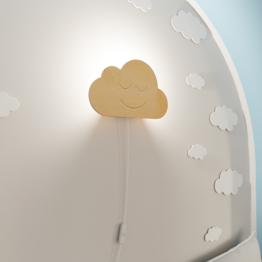 Seinavalgusti lastele CLOUD 1xE14/10W/230V pilv