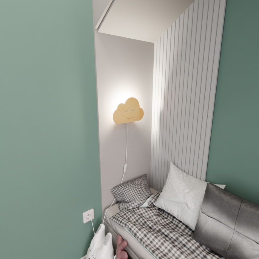 Seinavalgusti lastele CLOUD 1xE14/10W/230V pilv