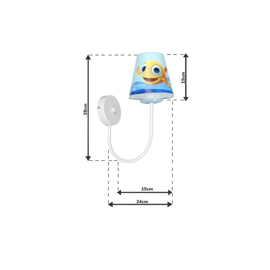 Seinavalgusti lastele FISH 1xE14/40W/230V