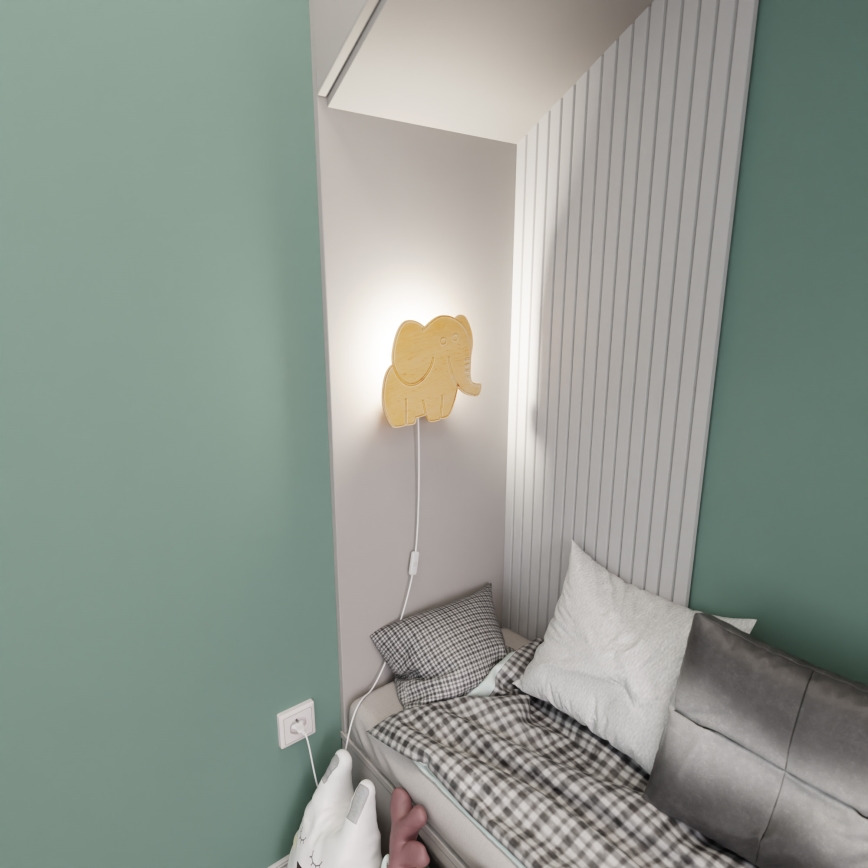 Seinavalgusti lastele SAFARI 1xE14/10W/230V elevant