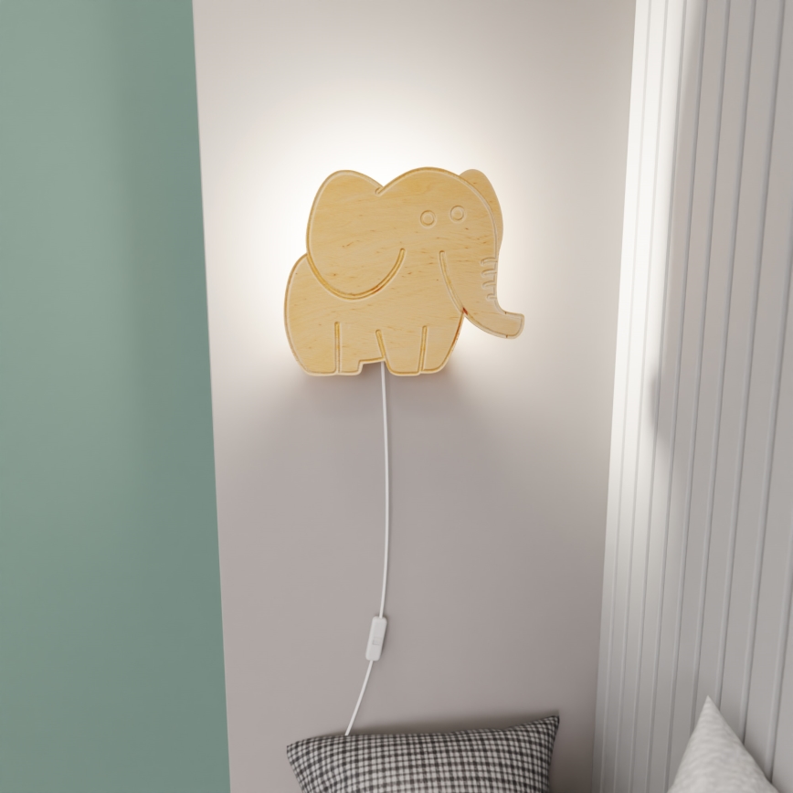 Seinavalgusti lastele SAFARI 1xE14/10W/230V elevant