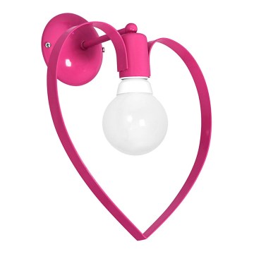 Seinavalgusti lastetuppa LOVE 1xE27/60W/230V roosa