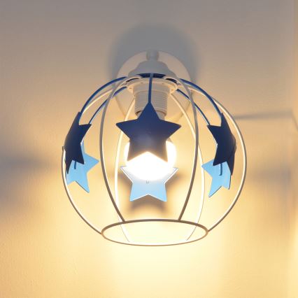 Seinavalgusti lastetuppa STARS 1xE27/15W/230V sinine/valge