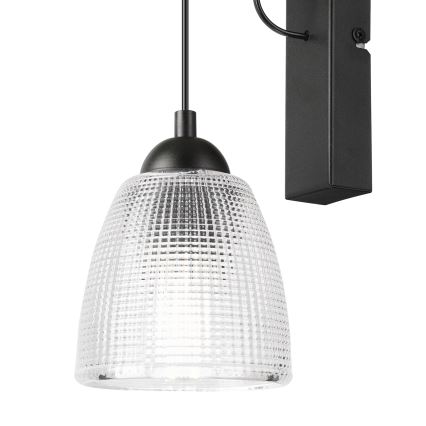 Seinavalgusti LEANDRA 1xE27/15W/230V tamm/must