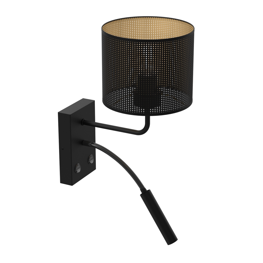 Seinavalgusti LOFT SHADE 1xE27/60W+1xG9/8W/230V must/kuldne