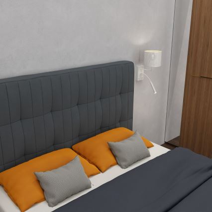 Seinavalgusti LOFT SHADE 1xE27/60W+1xG9/8W/230V valge/kuldne