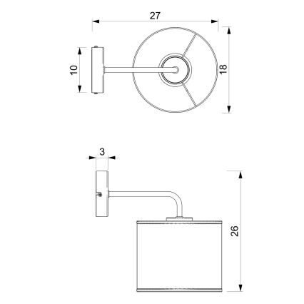 Seinavalgusti LOFT SHADE 1xE27/60W/230V must