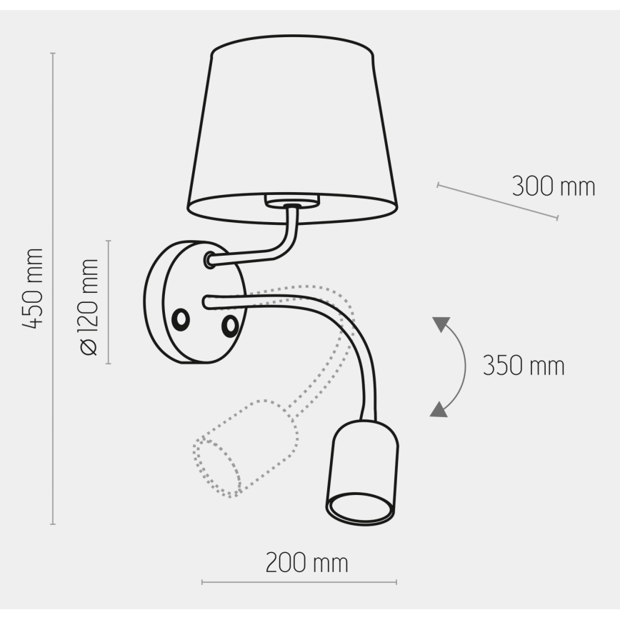 Seinavalgusti MAJA 1xE27/15W/230V + 1xGU10/10W/230V must