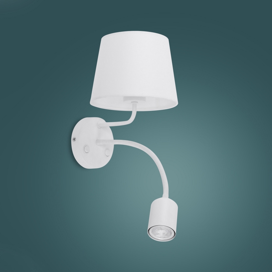 Seinavalgusti MAJA 1xE27/15W/230V + 1xGU10/10W/230V valge