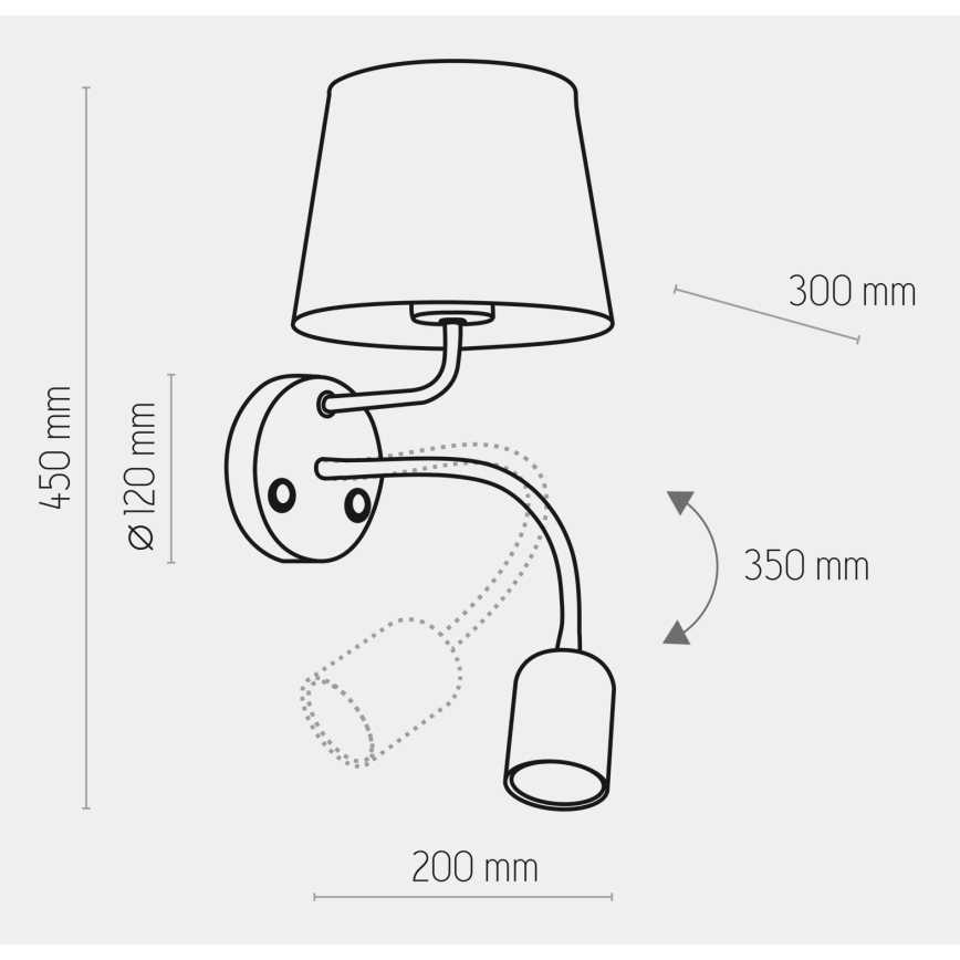 Seinavalgusti MAJA 1xE27/15W/230V + 1xGU10/10W/230V valge