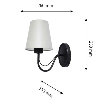 Seinavalgusti MALBO 1xE27/15W/230V hall/must