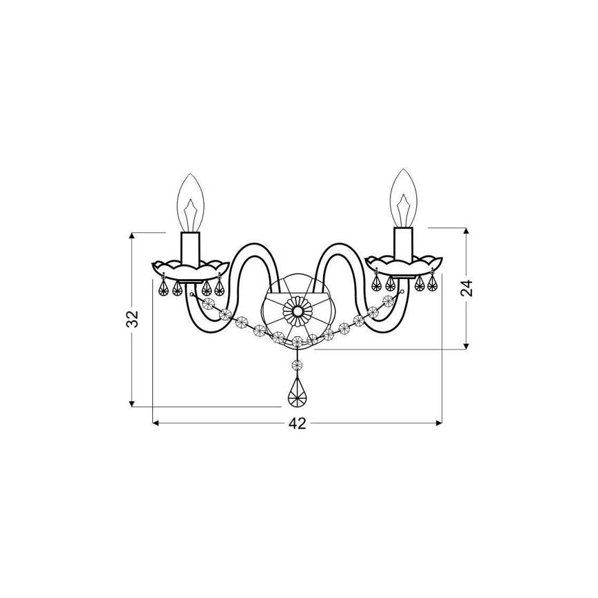 Seinavalgusti MARIA TERESA 2xE14/40W/230V