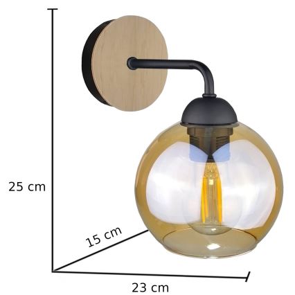 Seinavalgusti MELLE WOOD 1xE27/60W/230V