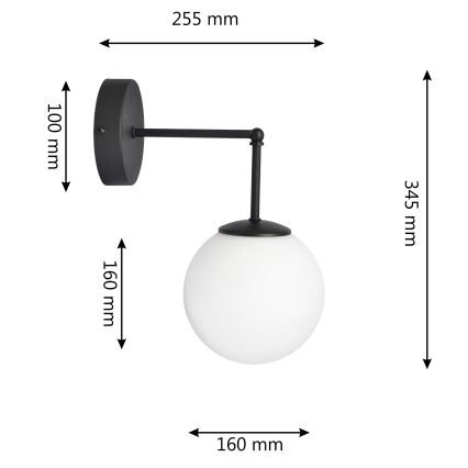 Seinavalgusti MOON 1xE27/15W/230V must