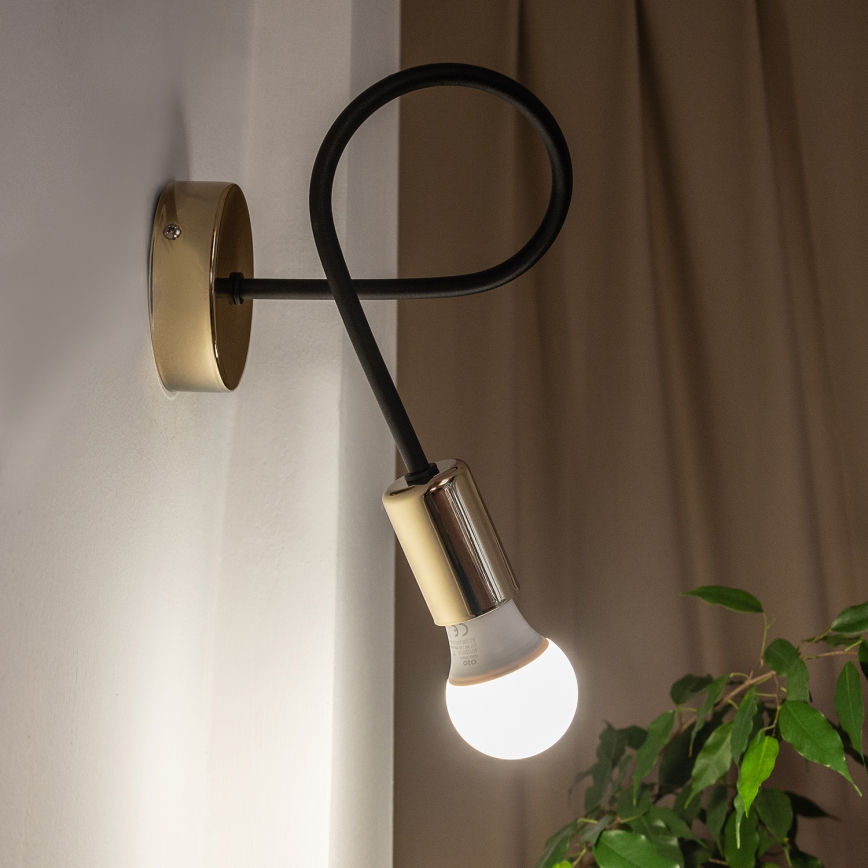 Seinavalgusti OXFORD 1xE27/15W/230V kuldne/must