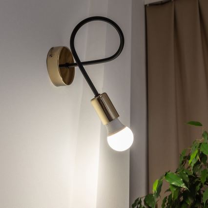 Seinavalgusti OXFORD 1xE27/15W/230V kuldne/must