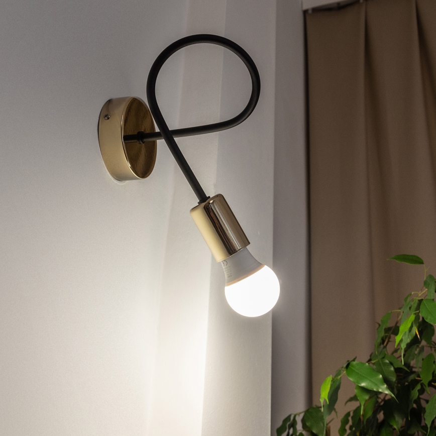 Seinavalgusti OXFORD 1xE27/15W/230V kuldne/must