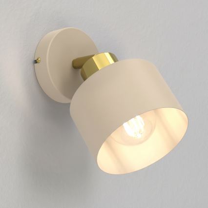 Seinavalgusti PARKLA 1xE27/15W/230V beež/kuldne