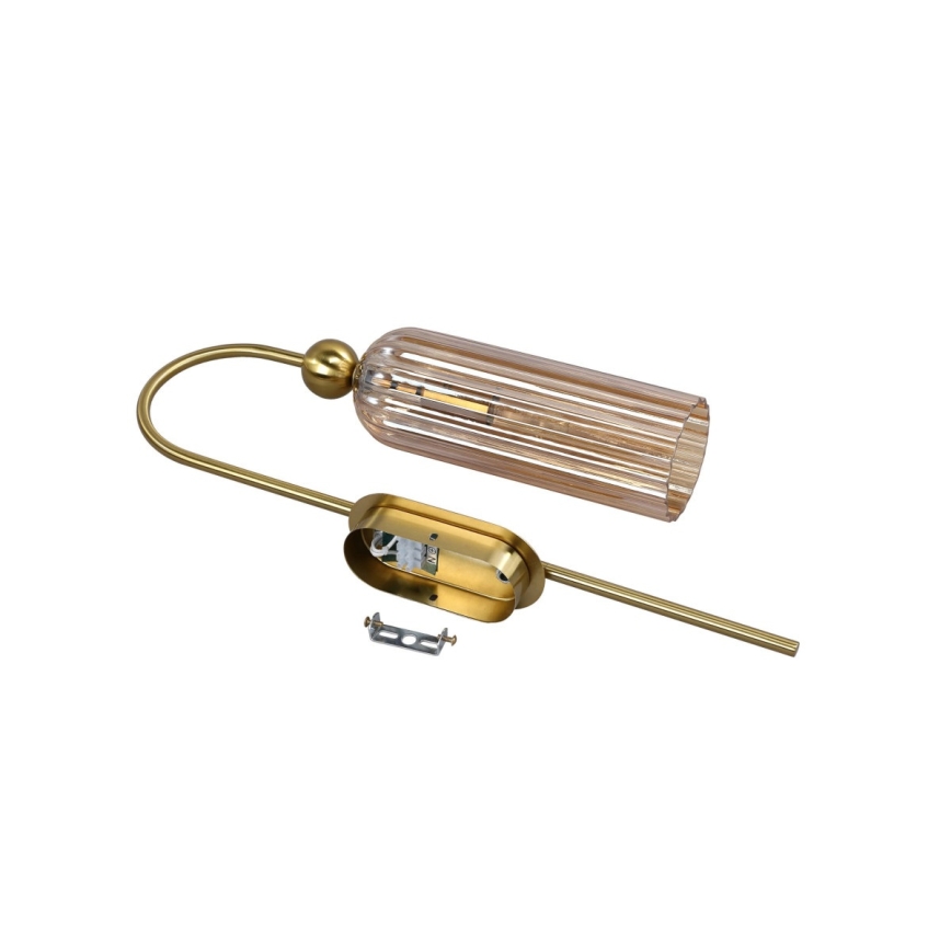 Seinavalgusti PIEGA 1xE14/40W/230V messing/suitsune beež