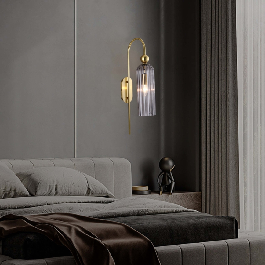 Seinavalgusti PIEGA 1xE14/40W/230V messing/suitsune must